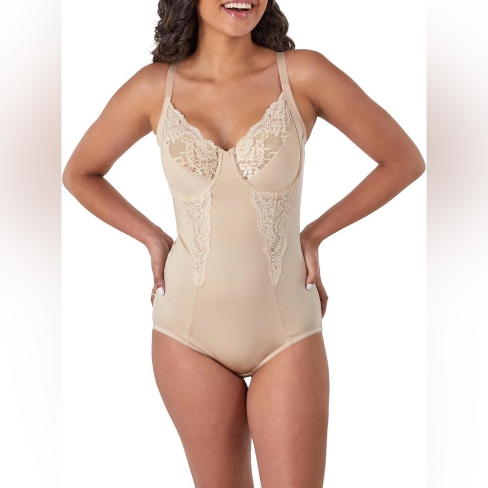 Maidenform Body Briefer All Around Lace Shape wear Firm Control Unlined Lingerie